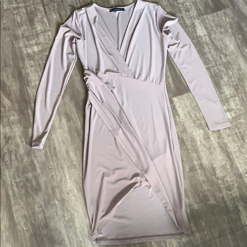 Tan/brown midi long sleeve dress
